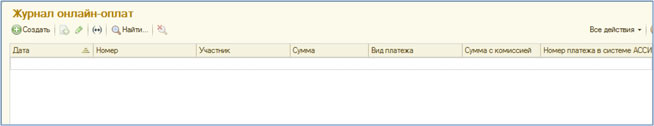 Окно «Журнал онлайн оплат»